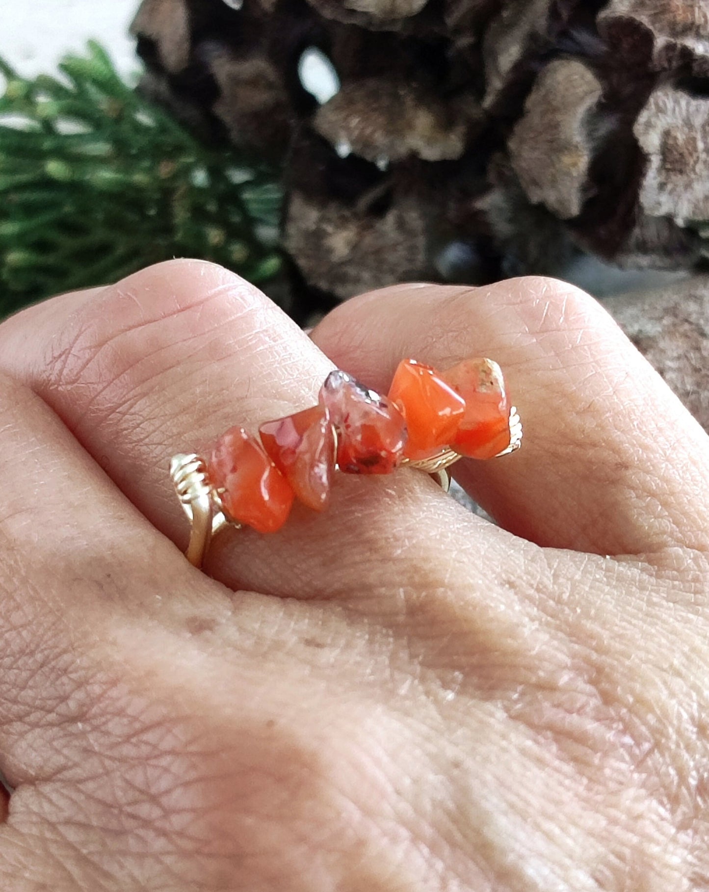 ANILLO MALLORCA ágatas rojas